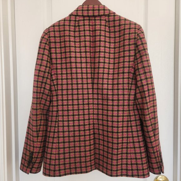 NWOT J. Crew Parke Wool Blazer in Pink Houndstooth English Wool - Picture 9 of 14